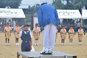 母間小学校の「消防クラブの発表」