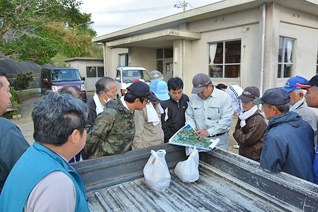 尾母、大原、白井地区で作業進行についての話し合い