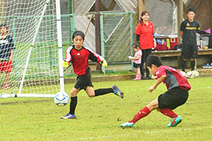 最多得点を決めた田中淳選手の見事なシュート