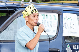 豊作を期待をする南西糖業徳之島事業本部の岩淵達夫本部長