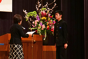 学力向上対策試験（総合中学3年の部）最優秀賞の文元一冴さん