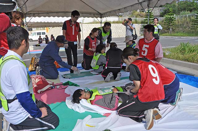 徳之島高校でのトリアージ訓練