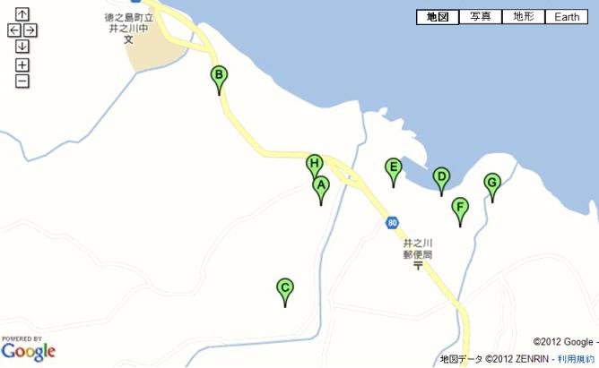 史跡分布図：井之川