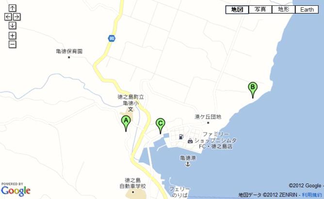 史跡分布図：亀徳